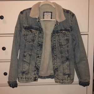 Zara Men's Faux Fur Denim Jacket